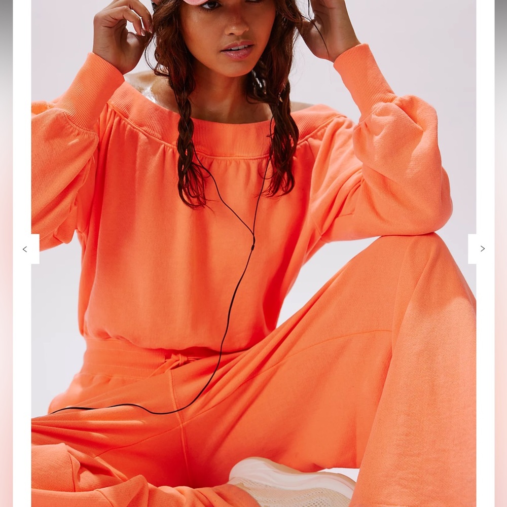 NWOT Free People Neon Coral Jumpsuit - Picture 4 of 5